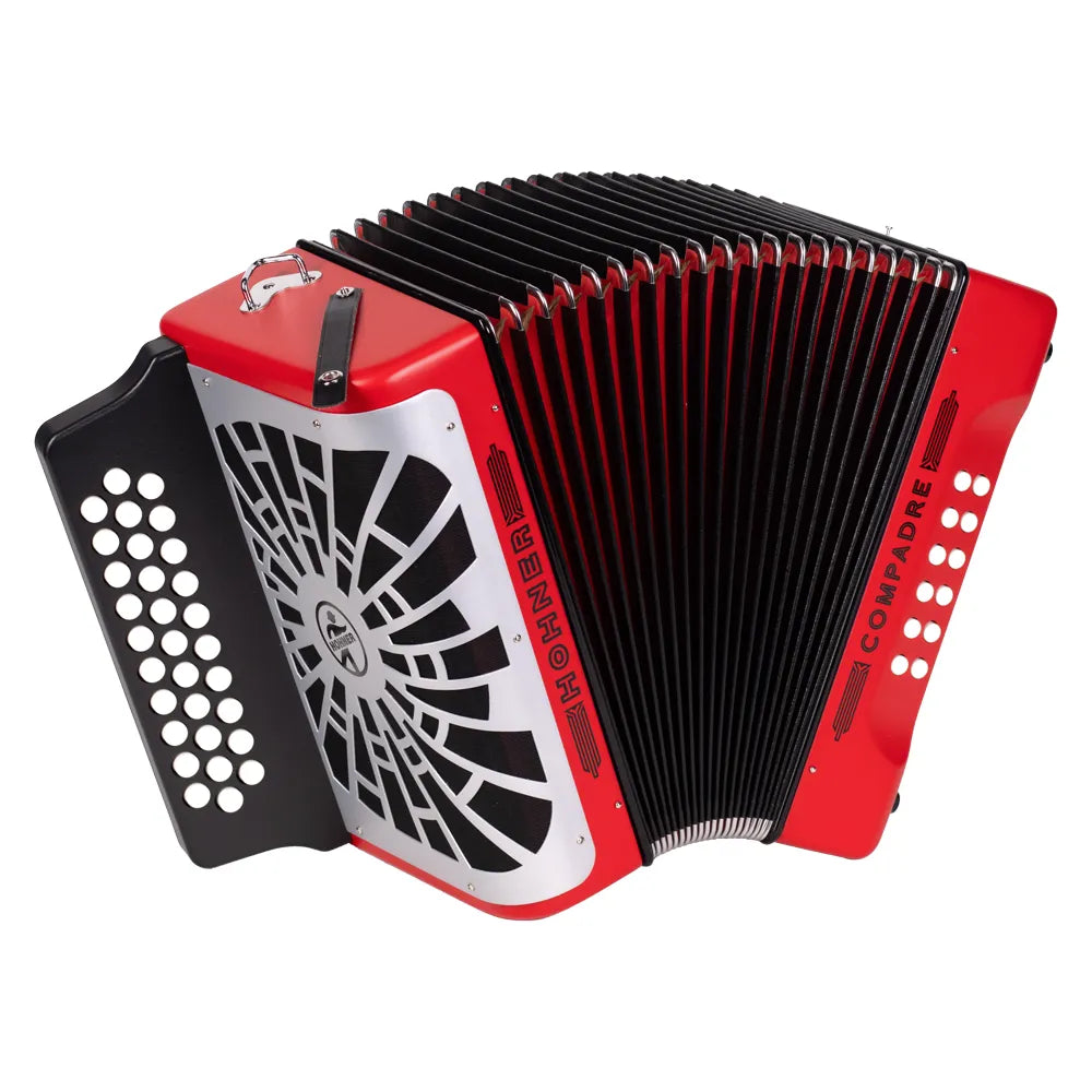 Acordeón Hohner Botones Compadre 31 Botones FA-SIB-MIB Rojo A48441