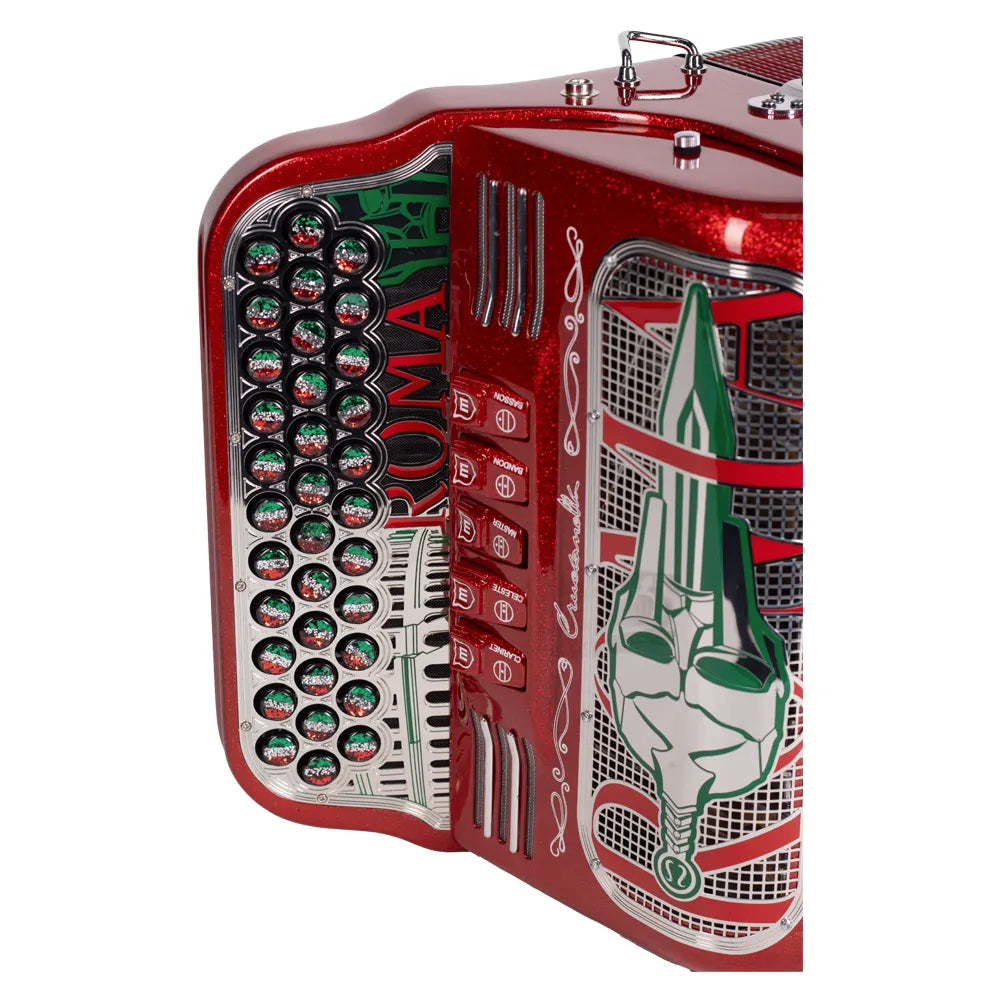 Crucianelli Gladiatore II Acordeón Ultracompacto 34 Botones 5 Reg Rojo