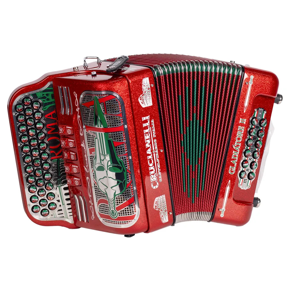Crucianelli Gladiatore II Acordeón Ultracompacto 34 Botones 5 Reg Rojo