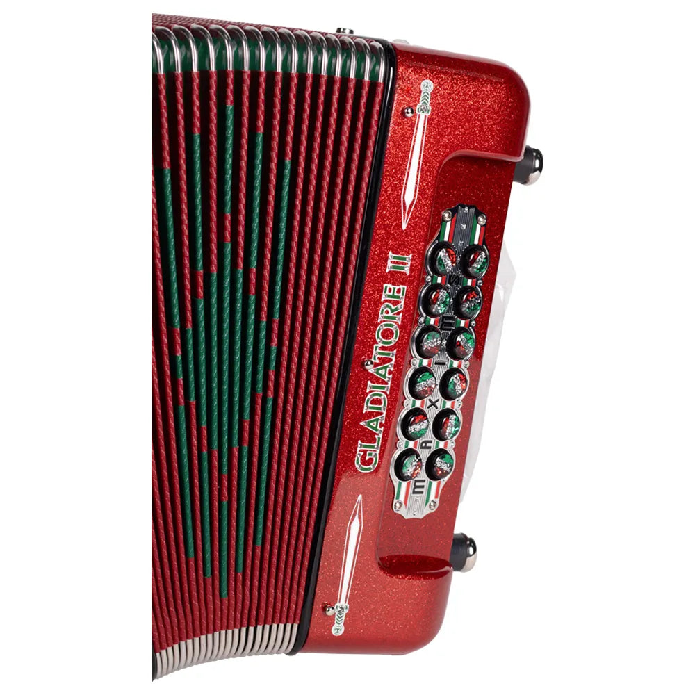 Crucianelli Gladiatore II Acordeón Ultracompacto 34 Botones 5 Reg Rojo