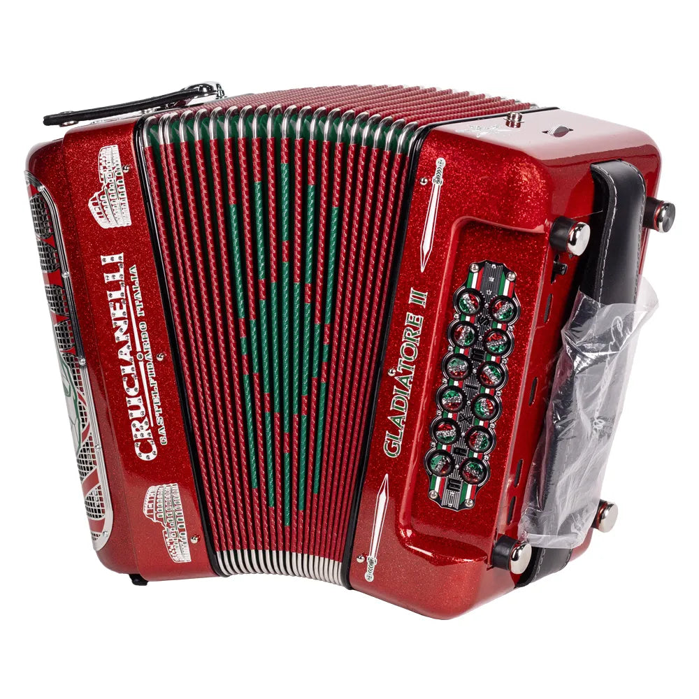 Crucianelli Gladiatore II Acordeón Ultracompacto 34 Botones 5 Reg Rojo