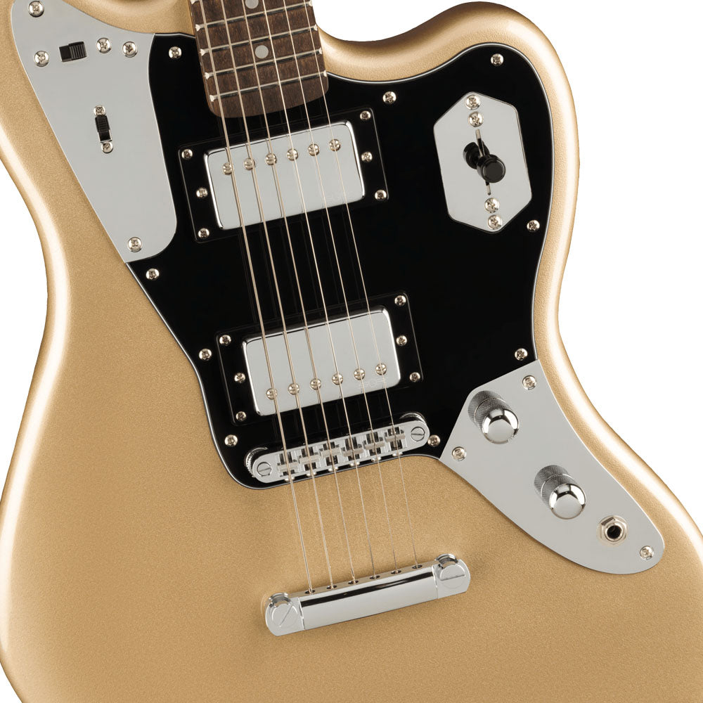 Guitarra Eléctrica Fender SQUIER 0370350544 Contemporary Jaguar HH ST Black Pickguard Shoreline Gold