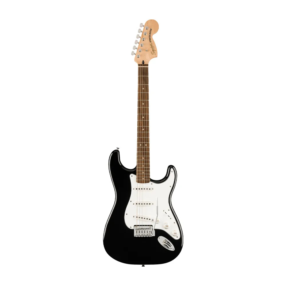 Fender 0372873206 Guitarra Eléctrica Affinity Series Stratocaster Mustang Micro Pack Black, Gig Bag HD9 MX CHN BR