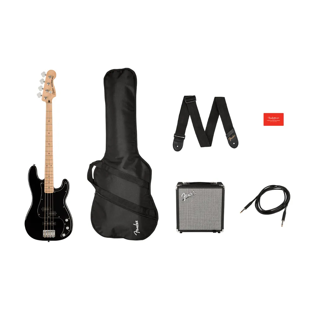 Paquete Bajo Eléctrico Fender SQUIER 0372981006 Pk Pj Bass Mn Blk R15 120v