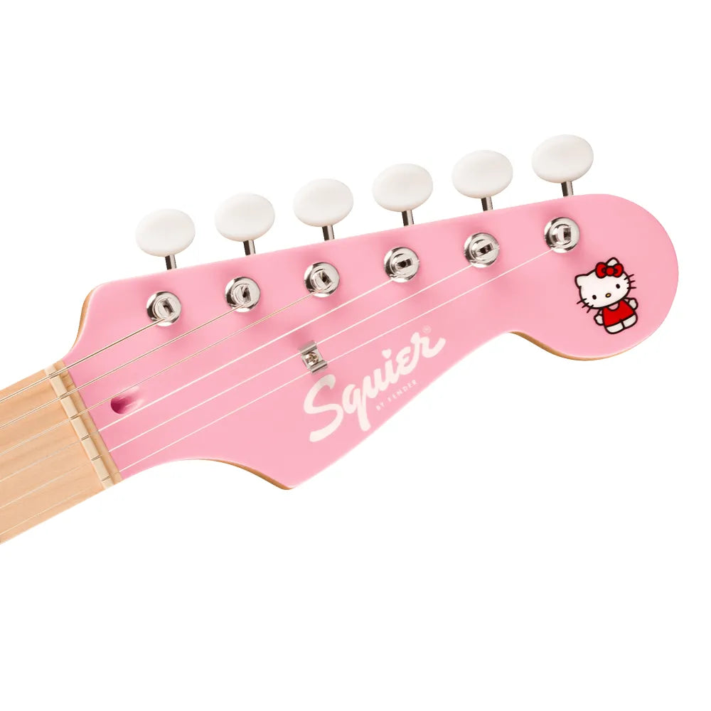 Fender Squier 0379102970 Guitarra Eléctrica Limited Edition Hello Kitty Stratocaster with Gig Bag Black andPink