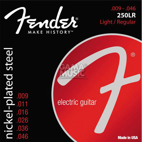 Encordadura para Guitarra Eléctrica Regular/Light .009/.046 FENDER 0730250404