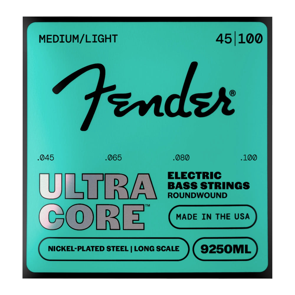 Fender 0737250505 Encordadura Bajo Eléctrico Ultracore 9250 Roundwound Acero Niquelado 45/100 Punta de Bola