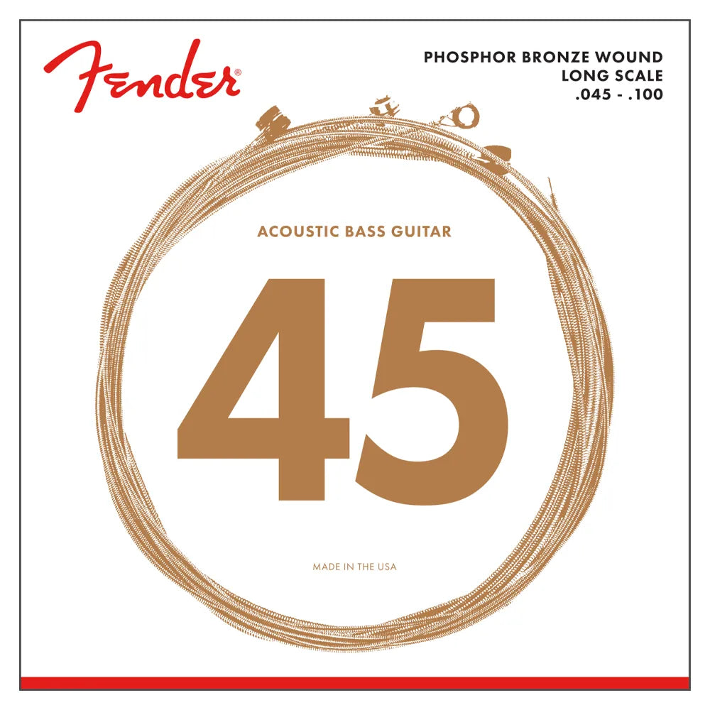Encordadura para Bajo Acústico 4 Cuerdas Regular .045/.100 FENDER 0738060400