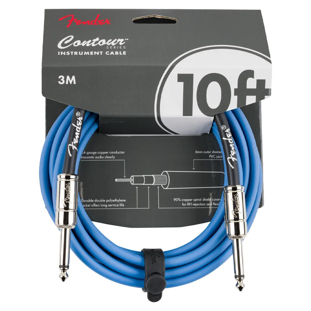 Fender 0990571102 Contour Instrument Cable Lake Placid Blue 10'