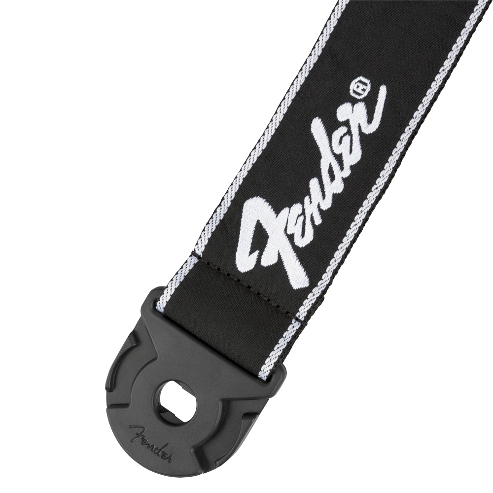 Fender 0990629008 Tahalí Negro con Logotipo en Blanco 2" Con Bloqueo de Agarre Rápido