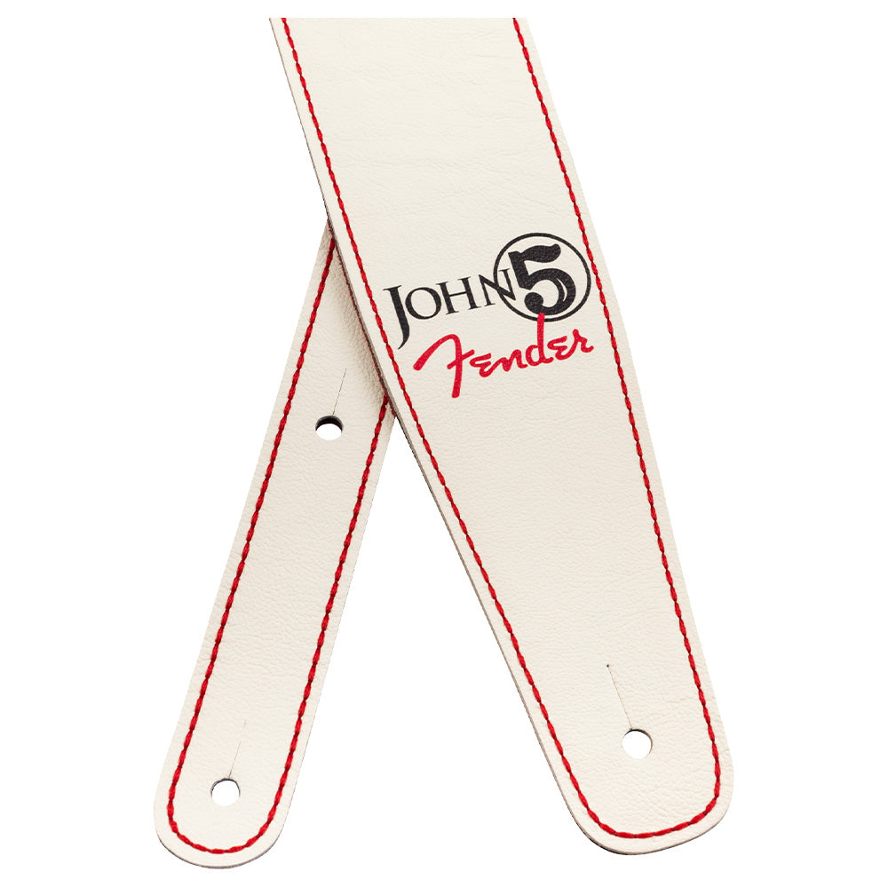 Fender John 5 Signsture Leather white Red Tahalí 0990650109