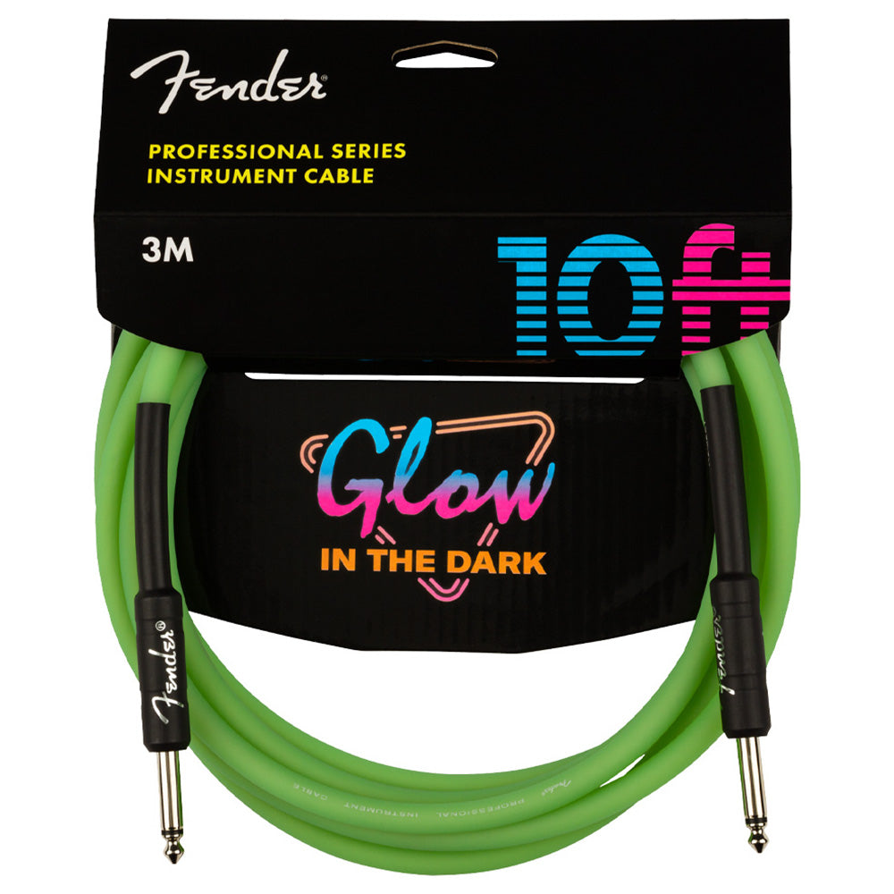 Cable Instrumento Fender 0990810119 Professional Series Glow in the Dark Cable Green 10