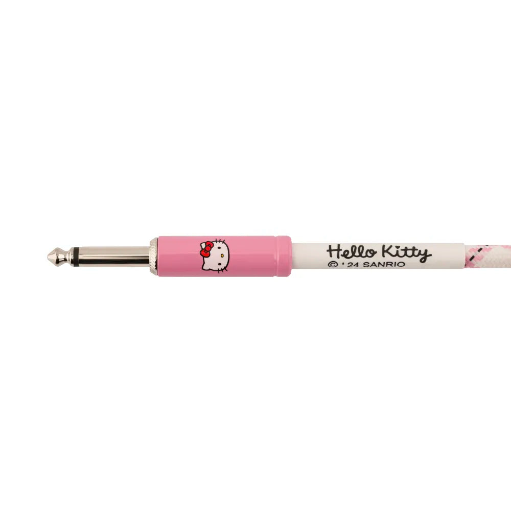 Fender 0990818123 Cable para instrumento x Hello Kitty White / Pink Woven Cable 10' 3m