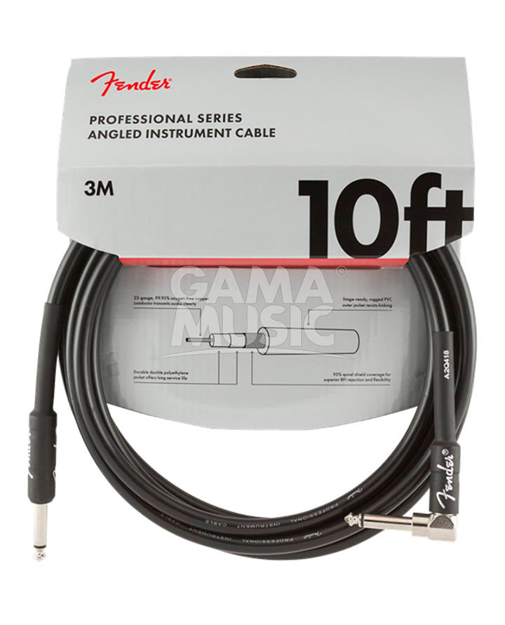 Cable para Instrumento 3m Black con Plug Angular