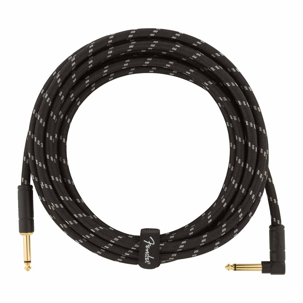Cable para Instrumento Deluxe 4.5m Black Tweed con Plug Angular FENDER 0990820085