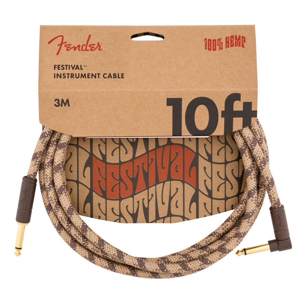 Cable Instrumento Fender 0990910022 10in Hemp Ang Brown Stripe Festival