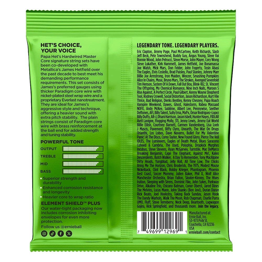 Ernieball 2201 Encordadura Guitarra Eléctrica Papa Hets 11/50 Niquel