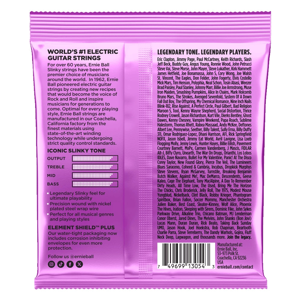 Ernieball 2622 Encordadura Guitarra Eléctrica Nova Slinky 11/54 Niquel
