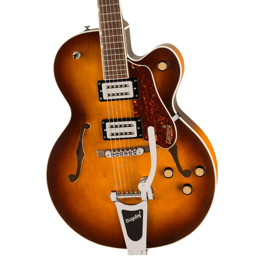 Gretsch 2807205552 Guitarra Eléctrica G2420T Streamliner Hollow Body with Bigsby Broad Tron BT-3S Pickups Robusto Burst