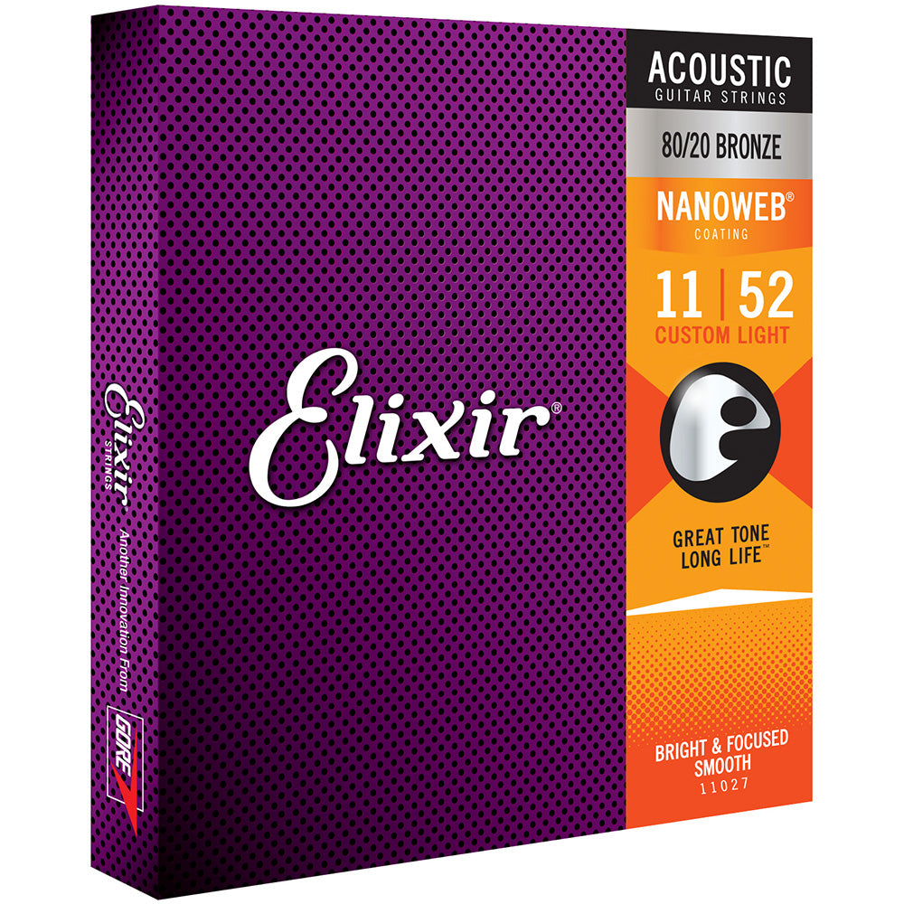 Encordadura Guitarra Acústica ELIXIR 3313211027 11/52 BRONZE CUSTOM LIGHT