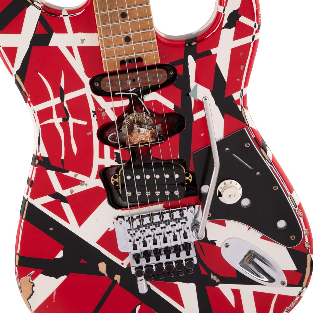 Guitarra Eléctrica Fender Striped Series Frankie, Red with Black Stripes Relic EVH 5107900503