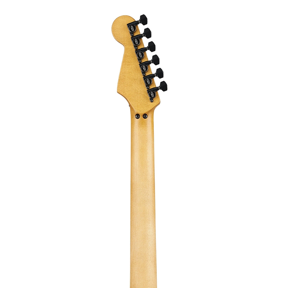 EVH 5107900528 Guitarra Eléctrica Limited Edition Striped Series Frankenstein Frankie Black with Yellow Stripes Aged