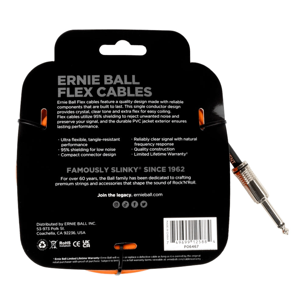 Ernieball 6467 Cable 6.10 Mts Anaranjado Recto/Angulado