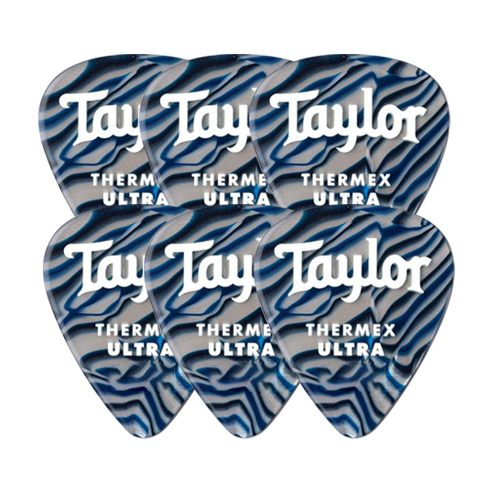 Taylor  Premium 351 Thermex Ultra Blue Swirl 1.55 Mm con 6 Paquete Púas 80728