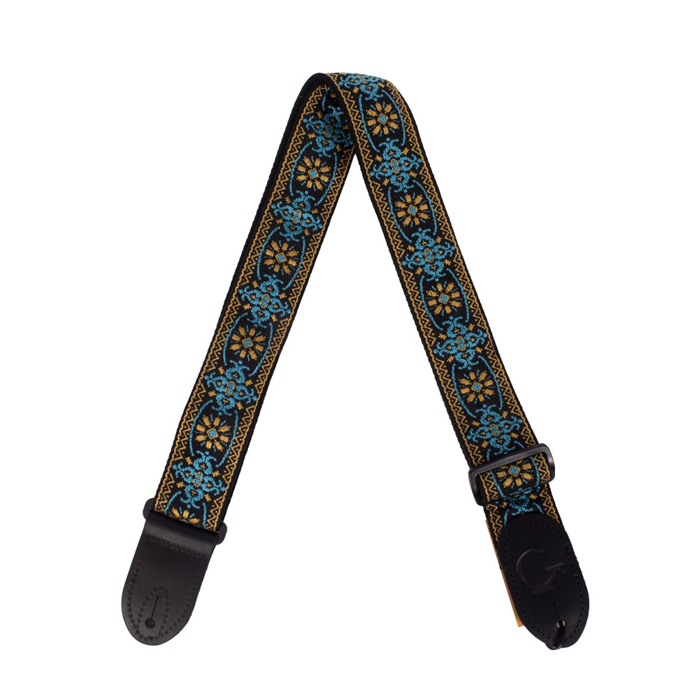 Gretsch 9220060104 Tahalí G Brand Azul y Naranja con Extremos Negros