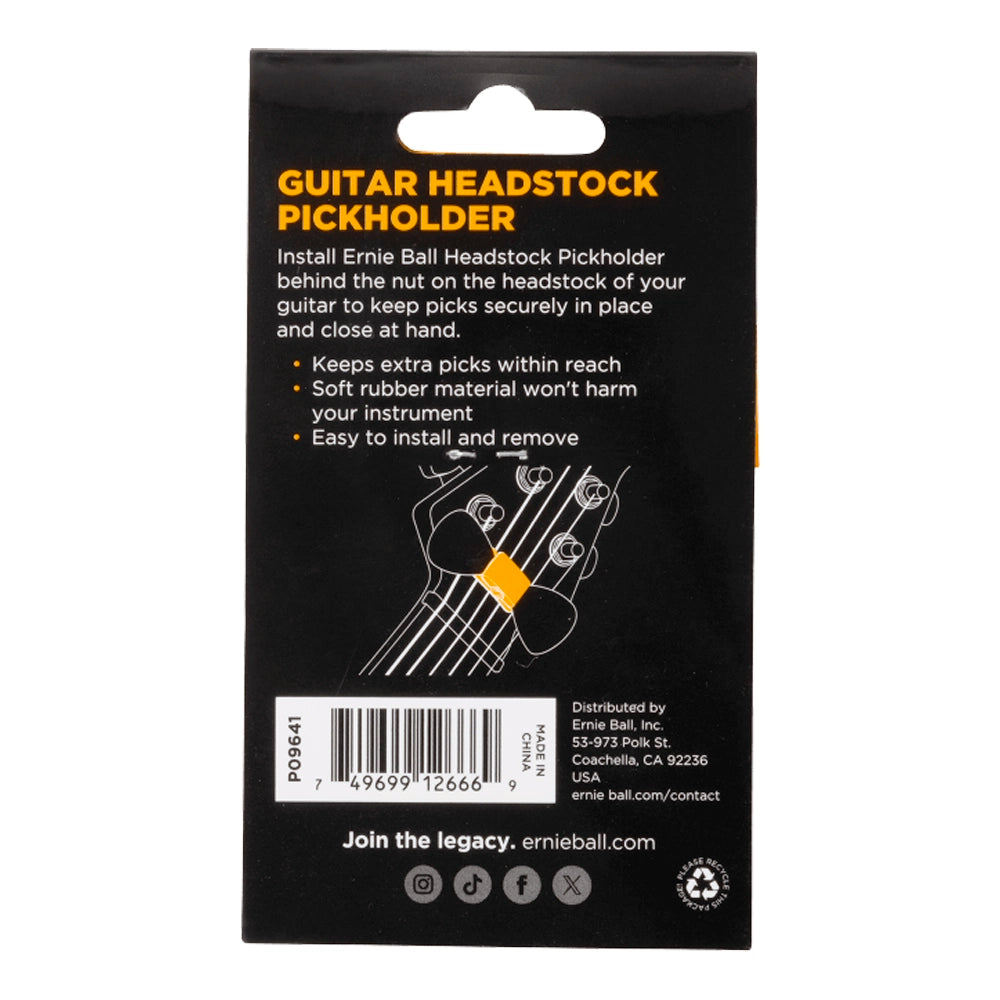 Ernieball 9641 Soporte para Púas de Goma Negro