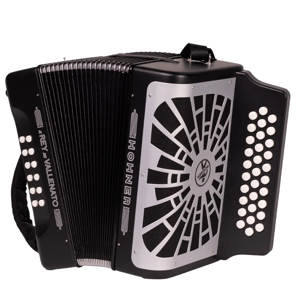 Hohner A49621 Acordeón El Rey Del Vallenato Sib-Mib-Lab Negro C/Funda