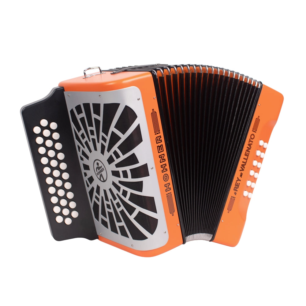 Hohner A49651 Acordeón El Rey Del Vallenato Sib-Mib-Lab Anaranjado C/Funda