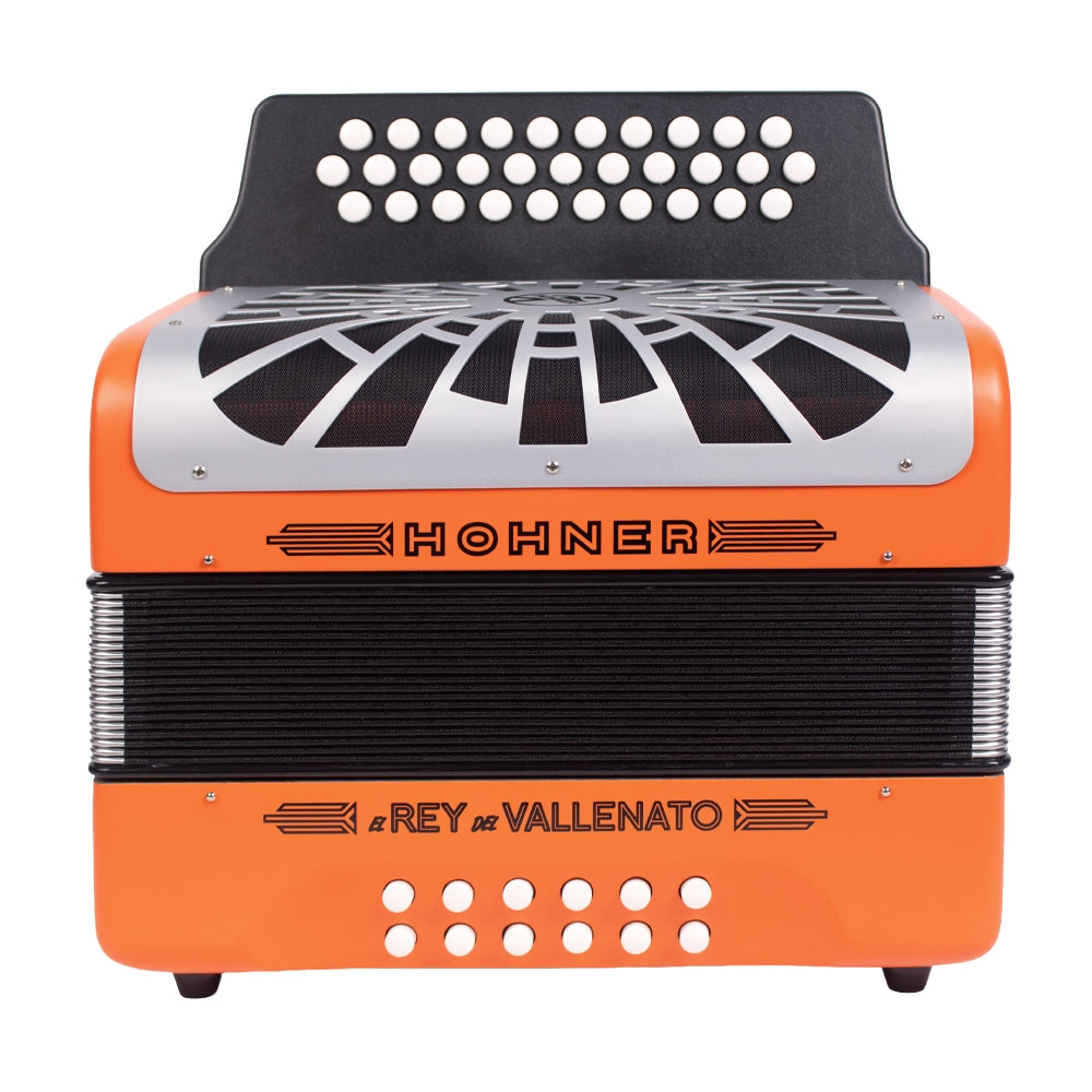 Hohner A49651 Acordeón El Rey Del Vallenato Sib-Mib-Lab Anaranjado C/Funda