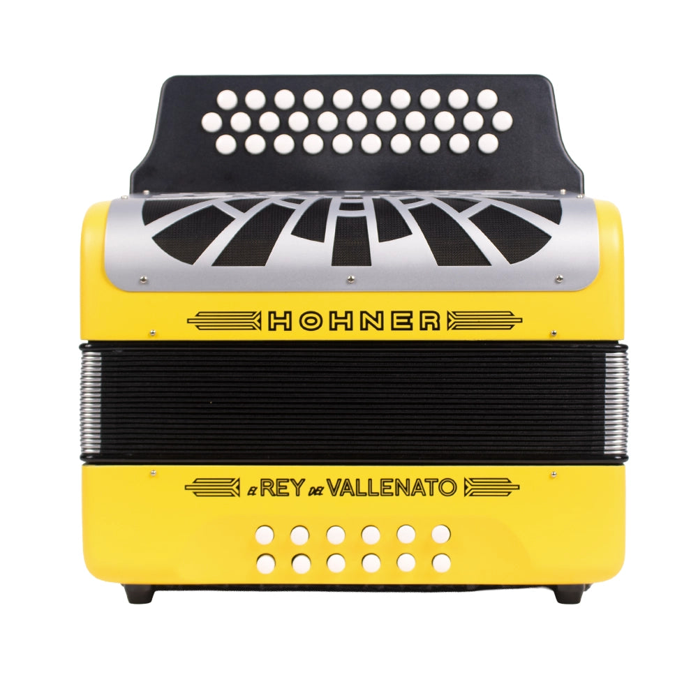 Hohner A49661 Acordeón El Rey Del Vallenato Sib-Mib-Lab Amarillo C/Funda