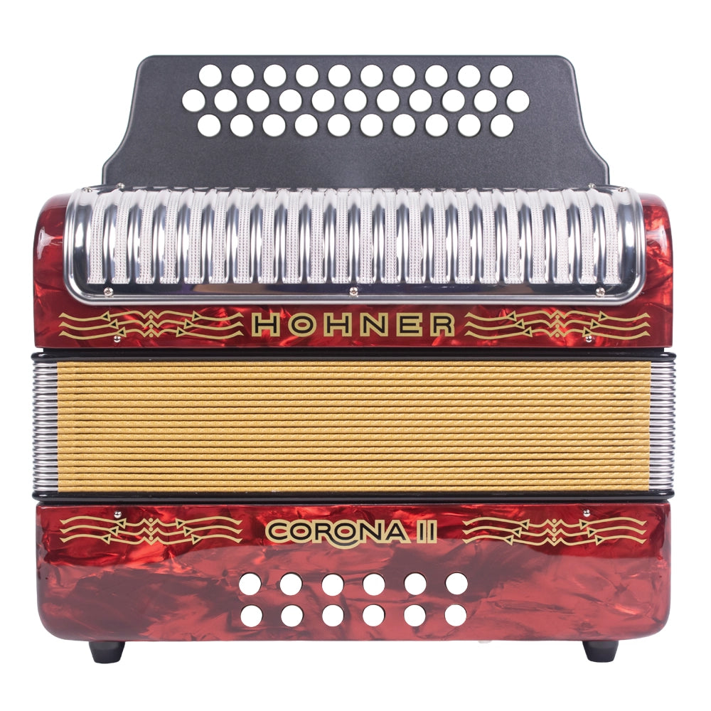 Hohner A5623 Acordeón Corona II Sol Rojo 31 Botones