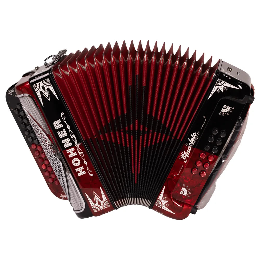 Hohner Anacleto A8000fbbebeadbkrd Acordeón Fa-Mi Negro/Rojo Con Estuche