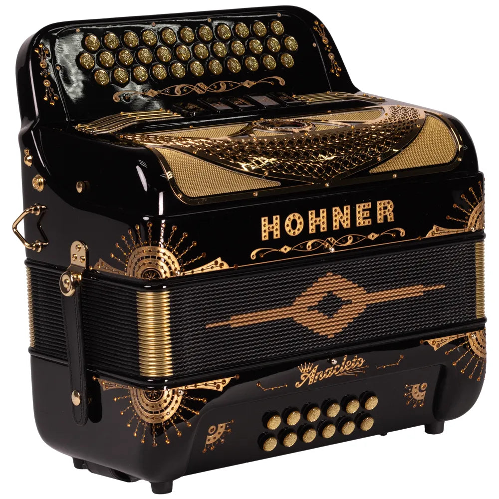 Hohner Anacleto A9700fbbebbkgd Acordeón Fa Negro/Dorado Con Estuche