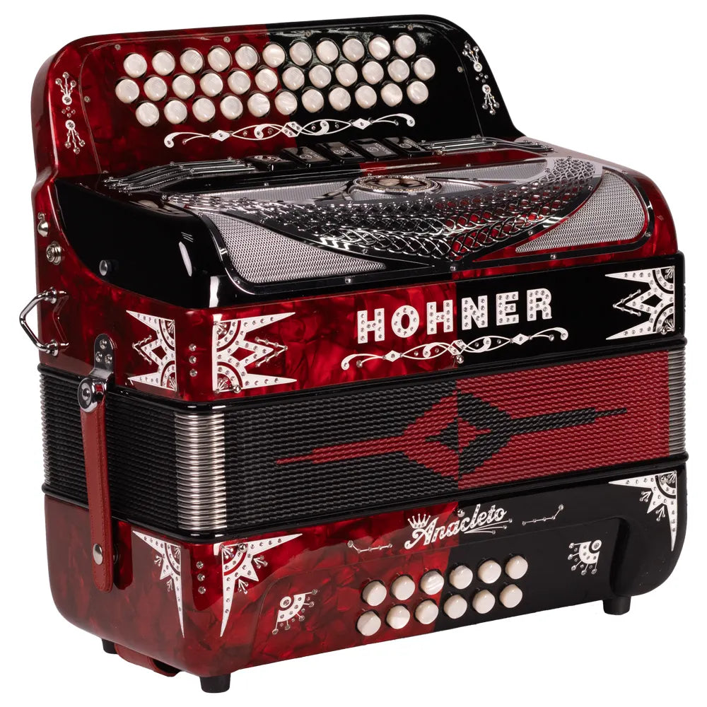 Hohner Anacleto A9700fbbebbkrd Acordeón Fa Negro/Rojo Con Estuche