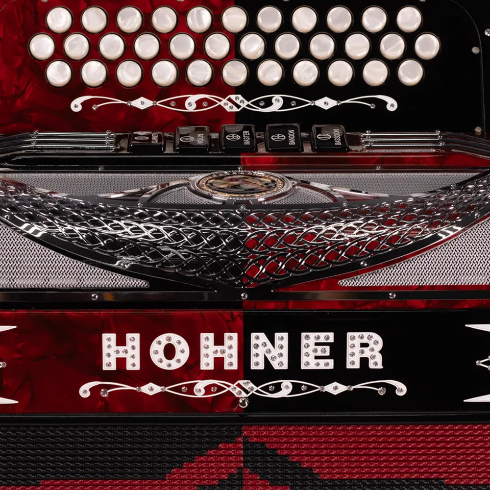 Hohner Anacleto A9700fbbebbkrd Acordeón Fa Negro/Rojo Con Estuche