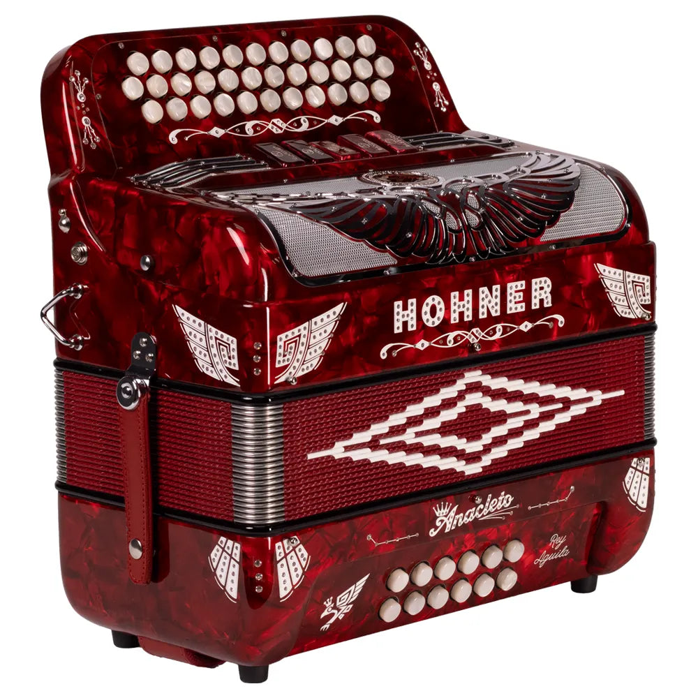 Hohner Anacleto Rey Aguila Iii A9730fbbebrd Acordeón Fa Rojo Con Estuche