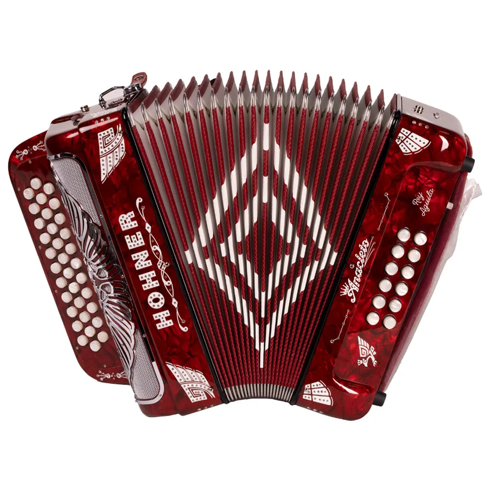 Hohner Anacleto Rey Aguila Iii A9730fbbebrd Acordeón Fa Rojo Con Estuche