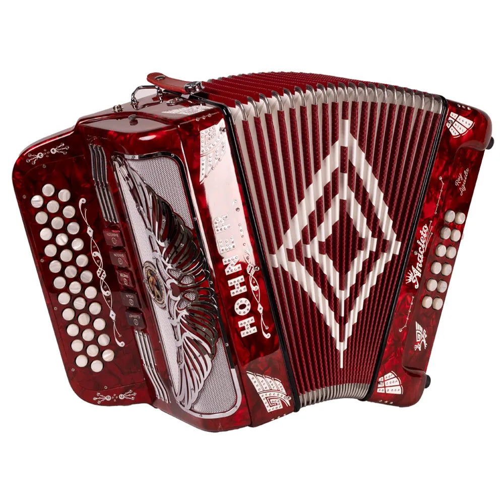 Hohner Anacleto Rey Aguila Iii A9730fbbebrd Acordeón Fa Rojo Con Estuche