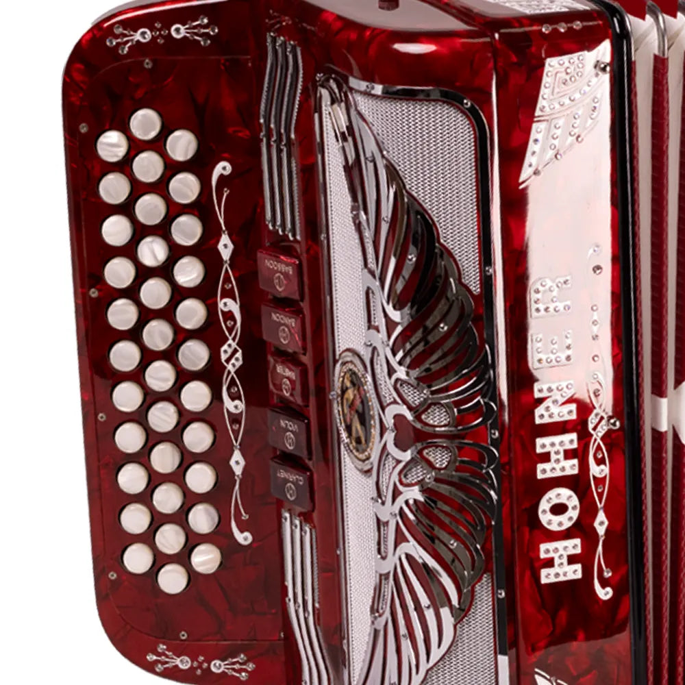 Hohner Anacleto Rey Aguila Iii A9730fbbebrd Acordeón Fa Rojo Con Estuche