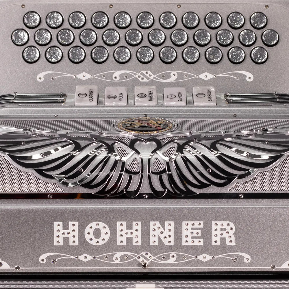 Hohner Anacleto Rey Aguila Iii A9730fbbebsf Acordeón Fa Plata Con Estuche