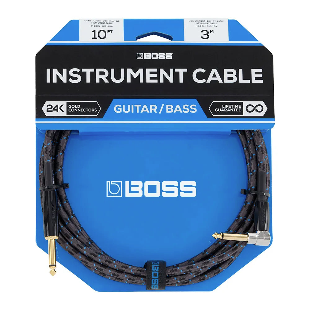 Cable Instrumento Reforzado 3m Plug 1/4in BOSS BIC10A