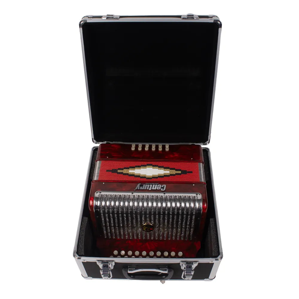 Century C3012RPI Acordeón de Botones Sol Rojo Parrilla Metal