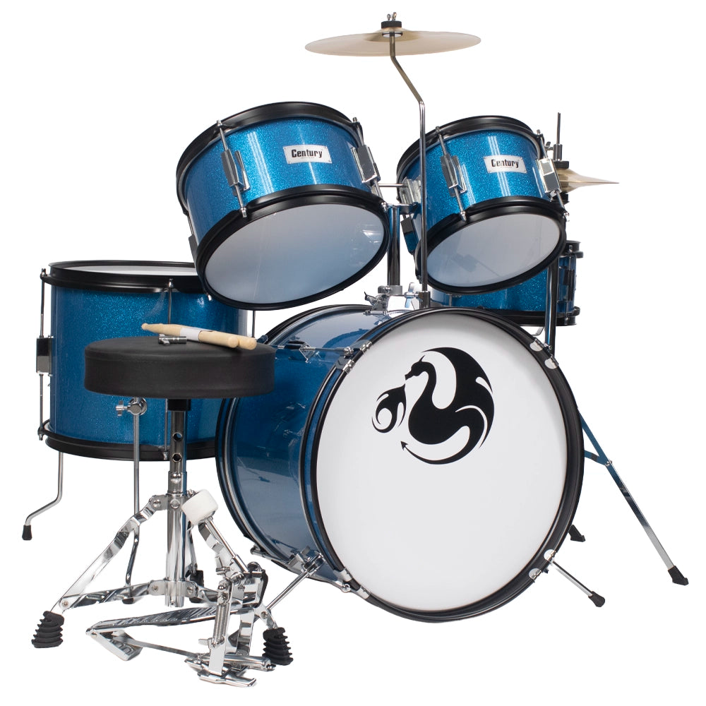 Century CNBT042 Batería Junior Azul Claro Sparkle 5 Piezas Aro Negro