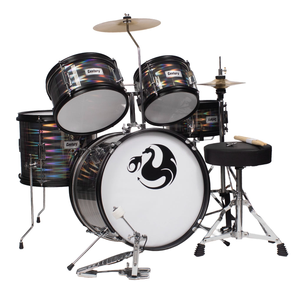 Century CNBT048 Batería Junior Gris 3D 5 Piezas Aro Negro