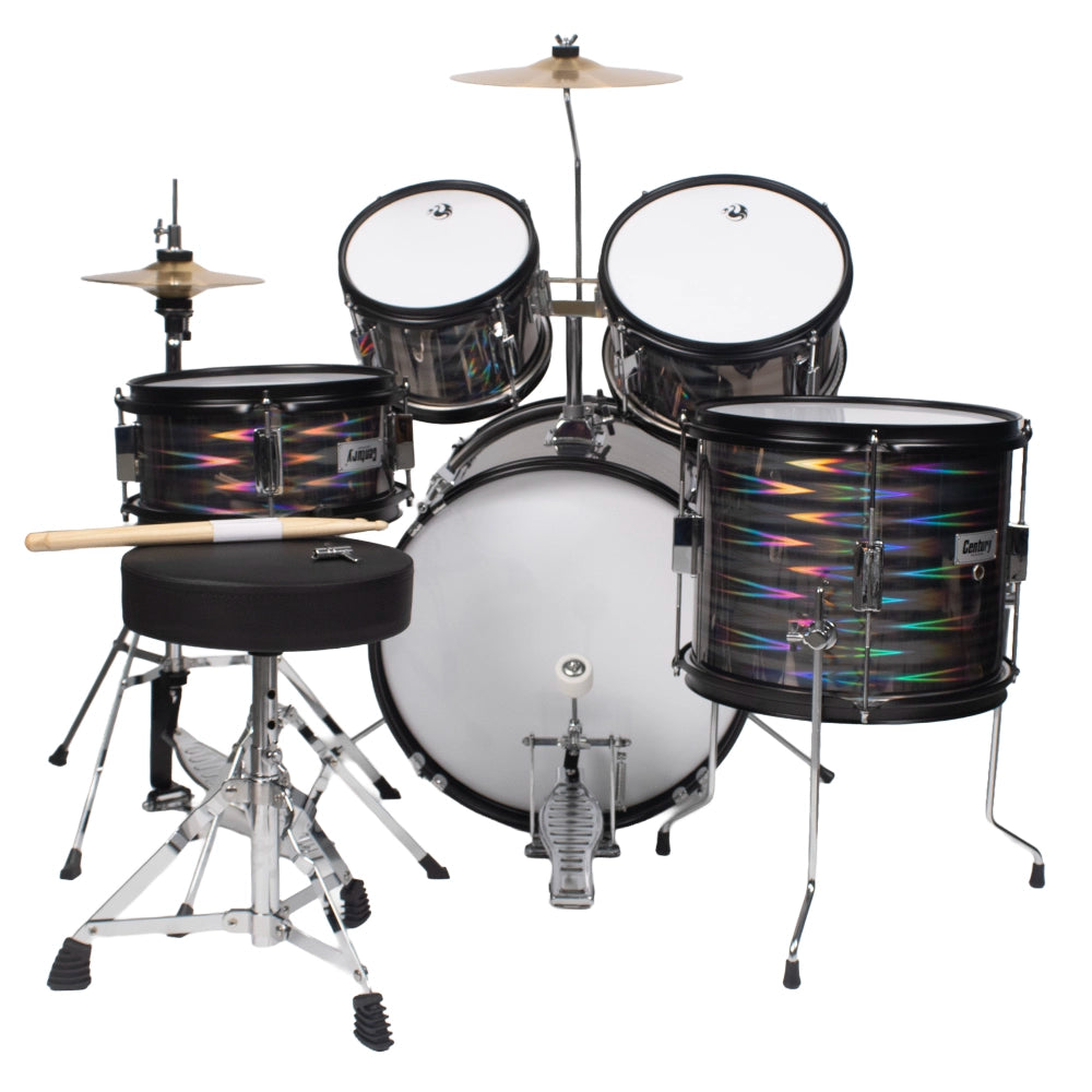 Century CNBT048 Batería Junior Gris 3D 5 Piezas Aro Negro