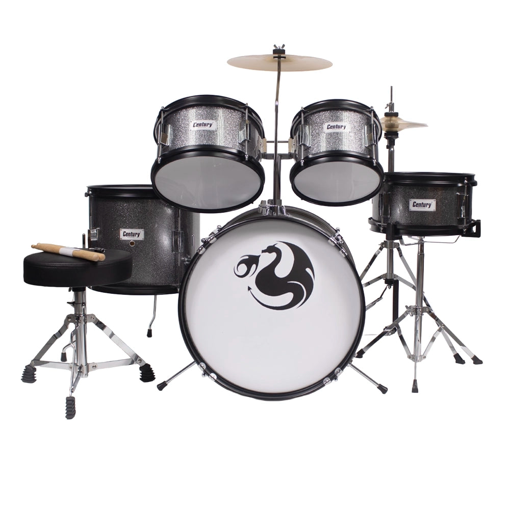 Century Cnbt050 Batería Junior Gris Sparkle 5 Piezas Aro Negro